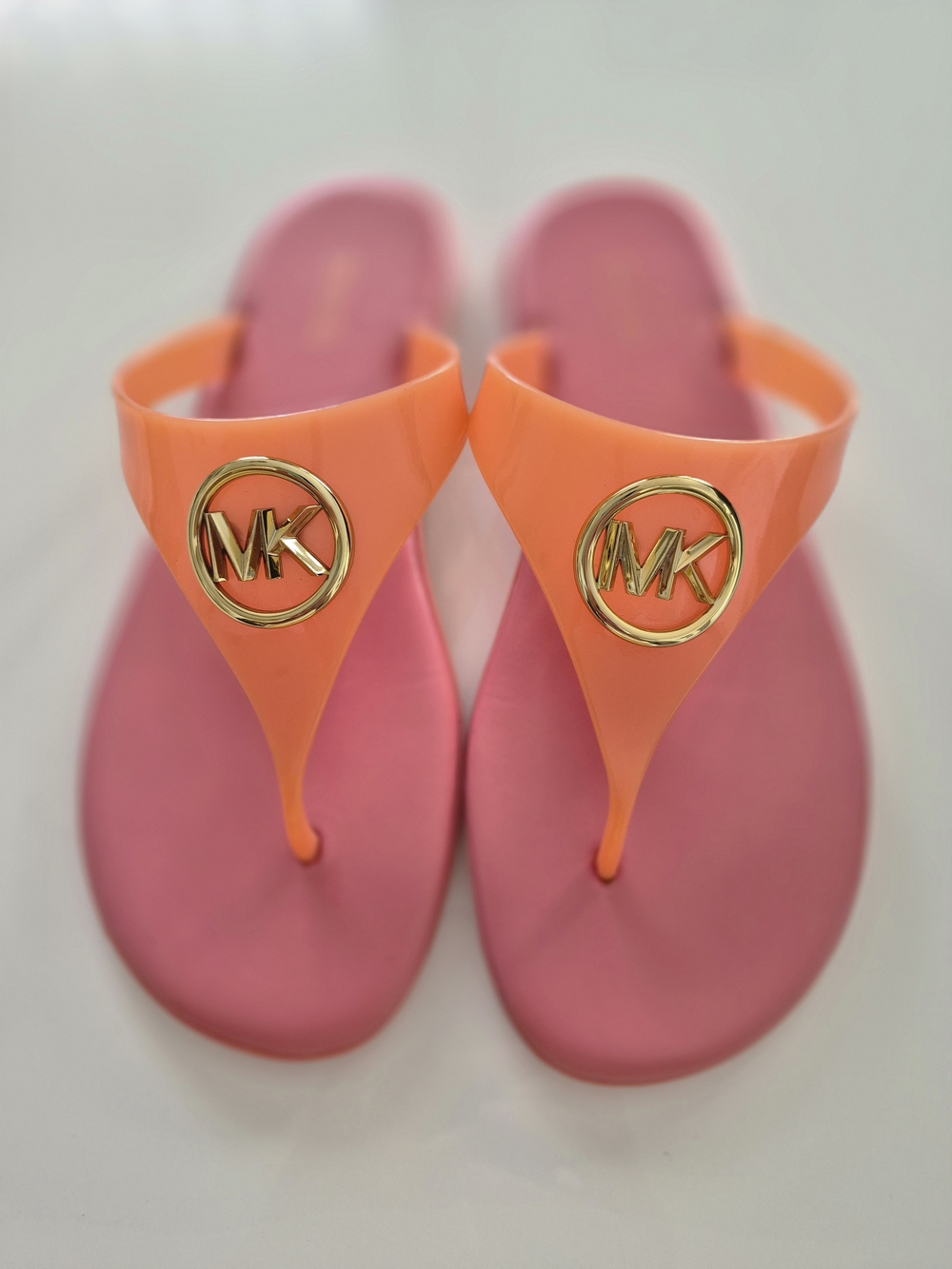 Michael Kors Pink/Orange Jelly Thong Sandals